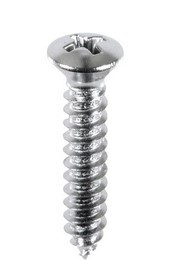 #10 X 1 #8 HD PHILLIPS OVAL HEAD TAP SCREW CHROME