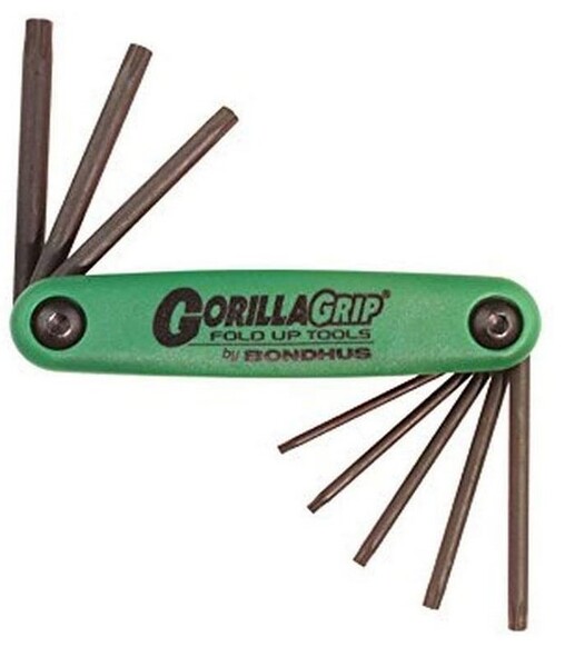 SET 8 TORX TIP GORILLAGRIP FOLD-UP TOOLS T6-T25