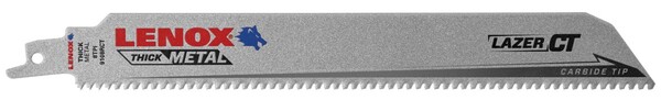 LENOX, 9108RCT 9 X 1 X 050 X 8 , CARBIDE TIPPED RECIP SAW BLADE