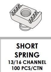 STRUT NUTS - SHORT SPRING - 1/2