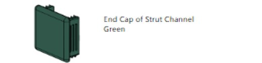 STRUT END CAPS - 1-5/8 STRUT CHANNEL - GREEN