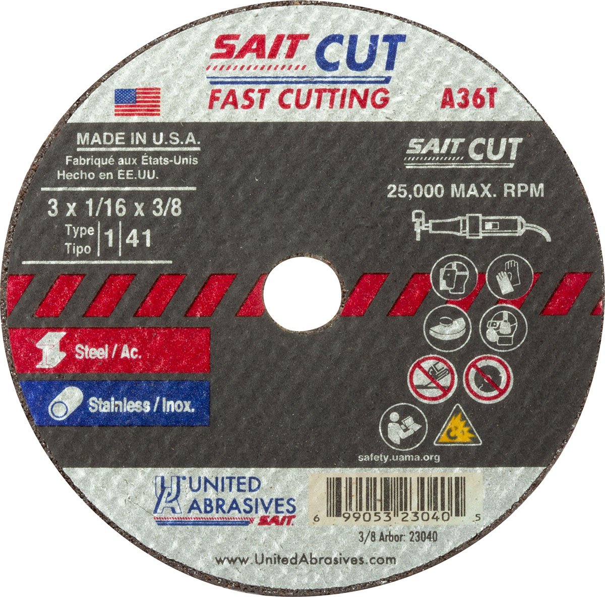 4" X 1/16" X 3/8" A36T TYPE 1 CUT OFF WHEELS