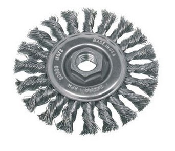 4" X 5/8-11 0.020 STAINLESS STANDARD TWIST WIRE WHEEL BRUSH