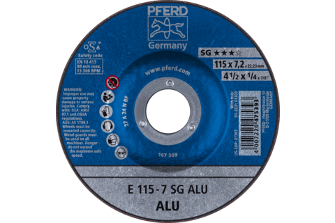 4-1/2" X 1/4 GRINDING WHEEL,7/8. - SG ALU - TYPE 27