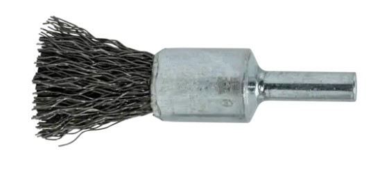 Crimped Wire End Brush 1/2" Dia. .014 Carbon Steel 1/4" Shank
