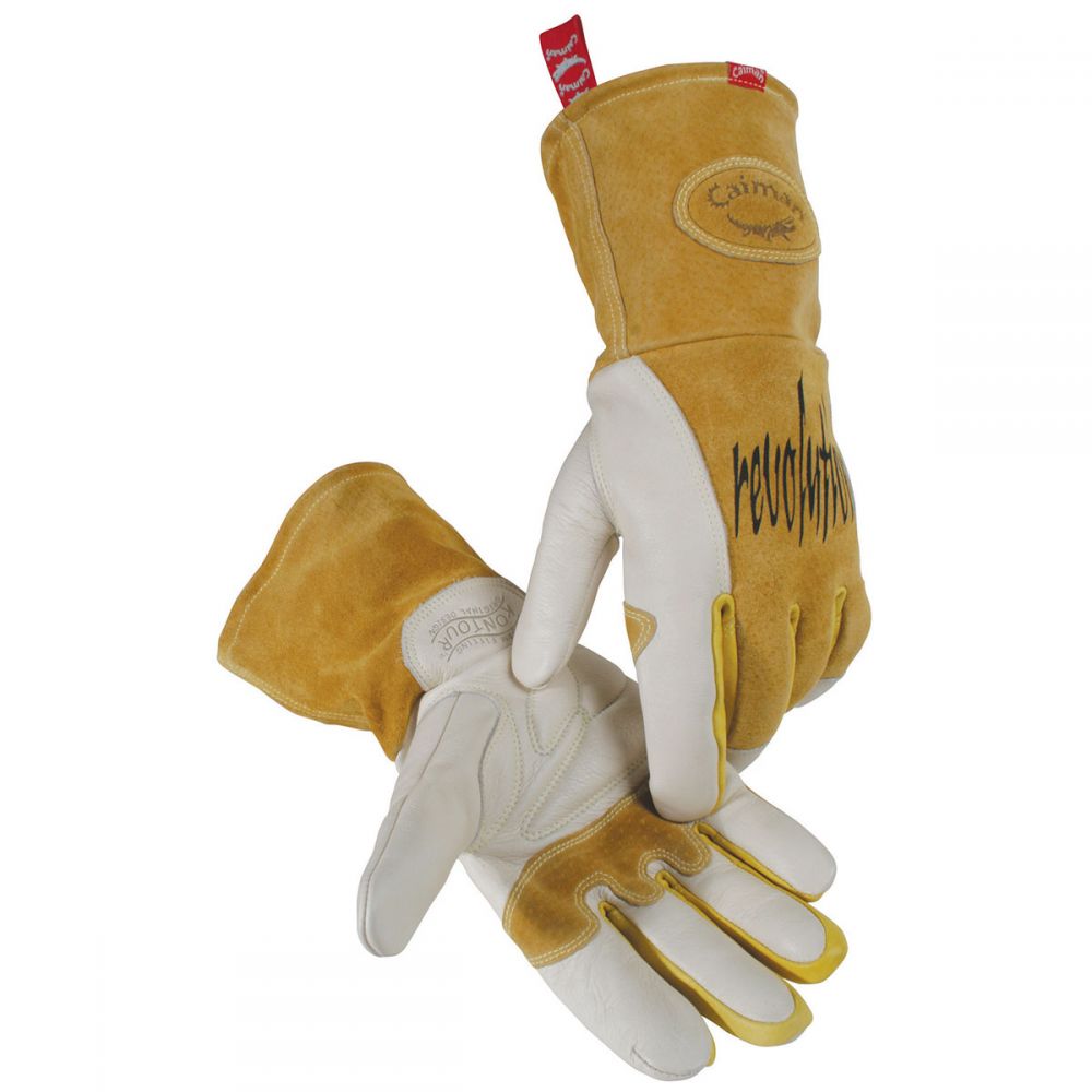 CAIMAN 1810 COW GRAIN, UNLINED PALM, 2-LAYER, INSULATED BACK MIG/STICK WELDING GLOVES MEDIUM