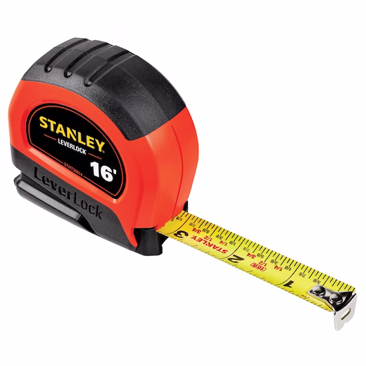 16 FT  TAPE MEASURE, HI-VIS STANLEY LEVERLOCK
