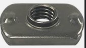 5/16" - 18 RECTANGULAR, DUAL RIB, PROJECTION WELD NUT, STEEL PLAIN