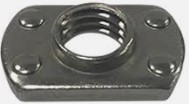 1/2" - 13 RECTANGULAR, 4-PROJECTION WELD NUT, STEEL PLAIN