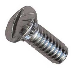 1/4" - 20 X 1" SLOTTED ROUND HEAD RIB NECK TRACK BOLT ZP