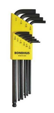 SET 10 BALL END L-WRENCHES 1/16-1/4"