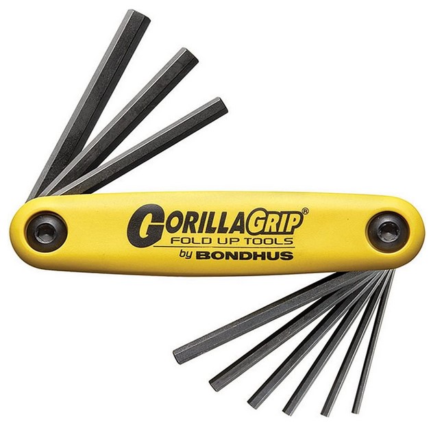 SET 9 HEX GORILLAGRIP FOLD-UP TOOLS 5/64-1/4"