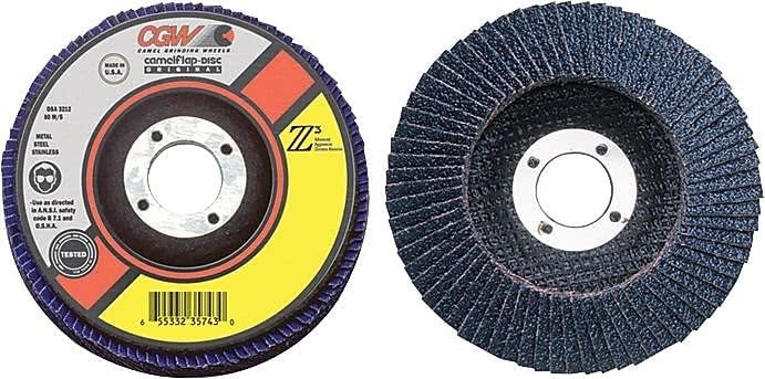 4-1/2 X 7/8 T29 Z3 XL 40G Z3 USA MADE PREMIUM ZIRCONIA FLAP DISCS