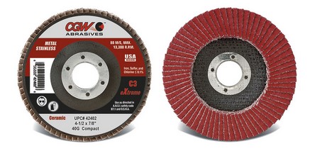 4-1/2" X 5/8-11 C3 COMPACT CERAMIC REGULAR FLAP DISC 40 GRIT