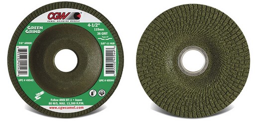 CGW49753 4-1/2 X 1/4 X 5/8-11 36G T27 GREEN GRIND, GRINDING WHEEL