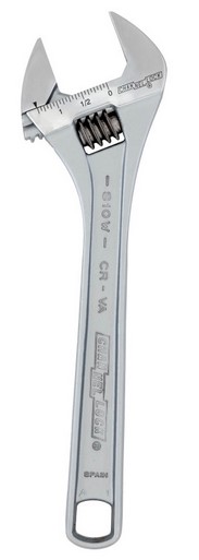 10" ADJUSTABLE WRENCH, NO GRIP CHROME