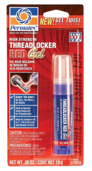 PERMATEX 0.35 OZ. RED HIGH STRENGTH GEL THREADLOCKER