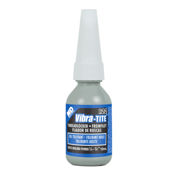 VIBRA-TITE 122 OIL TOLERANT BLUE MED. STRENGTH THREADLOCK, 10ML (0.34OZ)