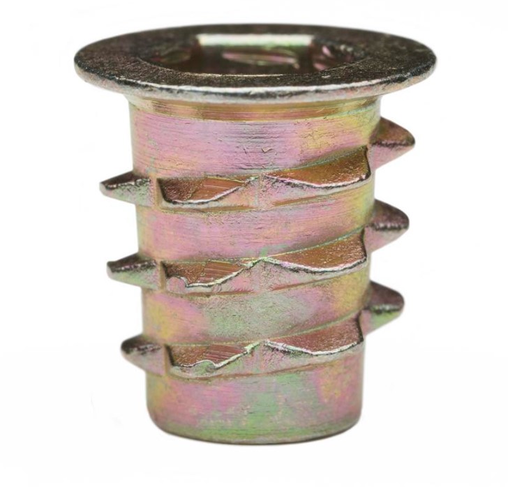 HEX THREADED INSERT FOR SOFT WOOD - FLANGED - M4-0.70 X 10MM