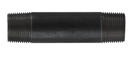 1" X 6" LONG BLACK MALLEABLE IRON PIPE NIPPLE