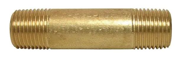 1/4" X 2" LONG BRASS PIPE NIPPLE