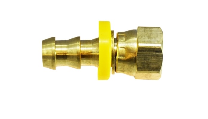 1" PUSH ON HOSE BARB X 1" (1-5/16 - 12) FEMALE 37D JIC FLARE SWIVEL