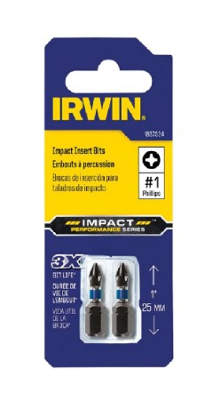 #1PH X 1" OAL PHILLIP IMPACT SCREWDRIVER BIT 2/CARD