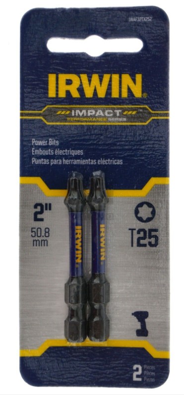TORX T25 X 2" OVERALL LENGTH  IMPACT DRIVER BIT