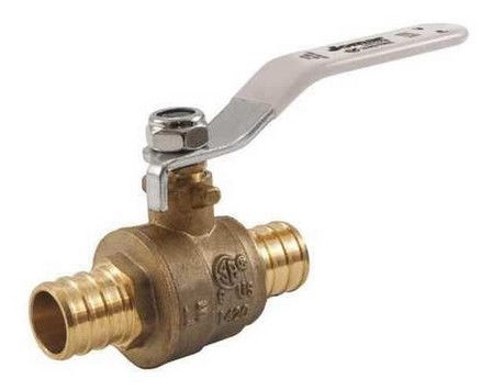 1" PEX BALL VALVE BRASS (LEAD FREE) - CRIMP STYLE