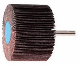 3/8" X 3/8" MINI MOUNTED FLAP WHEEL - 1/8" SHANK - ALUMINUM OXIDE 120 GRIT