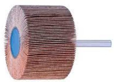 3" X 1" MOUNTED FLAP WHEEL - 1/4" SHANK - CERAMIC OXIDE - 40 GRIT