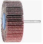 3" X 1" MOUNTED FLAP WHEEL - 1/4" SHANK - ALUMINUM OXIDE - 40 GRIT