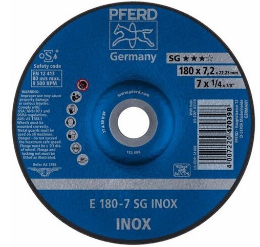 4-1/2" X 1/4 GRINDING WHEEL, 5/8-11 THD. - SG ALU - TYPE 27