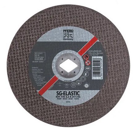 7" X 1/8" CUT-OFF WHEEL, DIAMOND BORE 5/8" - 1/2" - SG STEELOX - TYPE 1