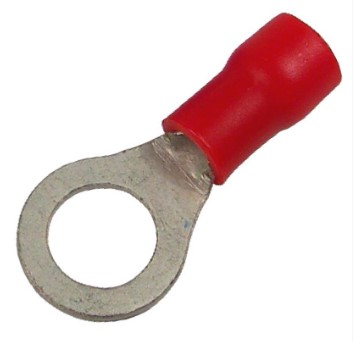 22-16 AWG FLARED VINYL INSULATED TIN-PLATED COPPER BUTTED SEAM 5/16" RING 12/PK