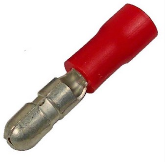 22-16 AWG FLARED VINYL INSL TIN-PLATED COPPER BUTTED SEAM .157" BULLET 100 PCS