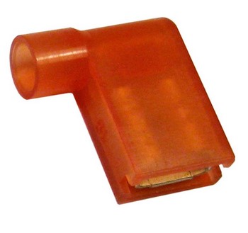 22-16 AWG NYLON FULLY INSULATED TIN-PLATED BRASS .250" FLAG TERMINAL 25/PK