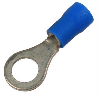 16-14 AWG FLARED VINYL INSULATED TIN-PLATED COPPER BUTTED SEAM 1/4" RING 50/PK