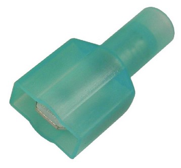 16-14 AWG NYLON FULLY INSULATED TIN-PLATED COPPER .250" MALE TERMINAL 25 PCS