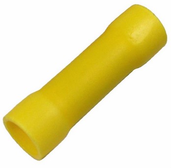 12-10 AWG FLARED VINYL INSLTD TIN-PLATED COPPER BUTTED SEAM BUTT CONNECTER 14/PK