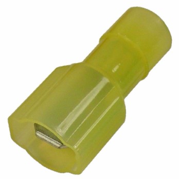 12-10 AWG NYLON FULLY INSULATED TIN-PLATED COPPER .250" MALE TERMINAL 25/PK