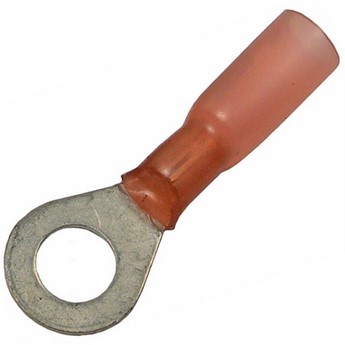 22-16 AWG CRIMP &amp; HEAT SHRINK BRAZED 5/16" RING W/ADHESIVE LINED SLEEVE 5/PK