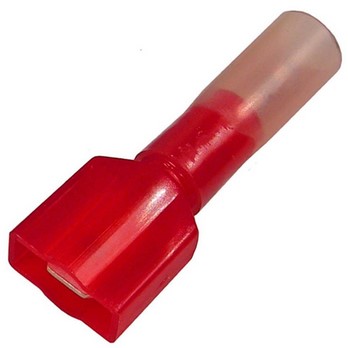 22-16 AWG CRIMP &amp; HEAT SHRINK .250" INSL MALE W/ADHESIVE LINED SLEEVE  100 PCS