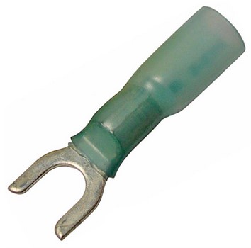 16-14 AWG CRIMP &amp; HEAT SHRINK BRAZED #10 SPADE W/ADHESIVE LINED SLEEVE 25 PCS