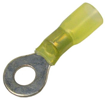 12-10 AWG CRIMP &amp; HEAT SHRINK BRAZED 3/8" RING W/ADHESIVE LINED SLEEVE 5/PK