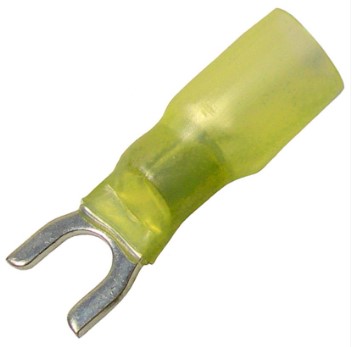 12-10 AWG CRIMP &amp; HEAT SHRINK BRAZED #10 SPADE W/ADHESIVE LINED SLEEVE 5/PK