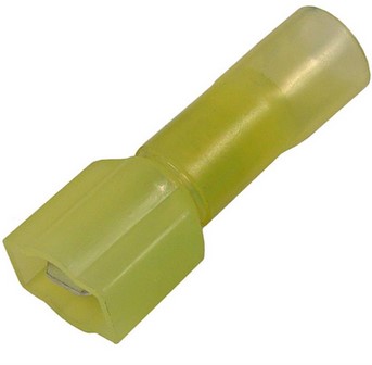 12-10 AWG CRIMP &amp; HEAT SHRINK .250" INSL MALE W/ADHESIVE LINED SLEEVE  100 PCS