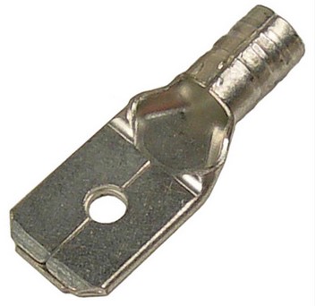 16-14 AWG UNINSULATED .250" MALE BUTTED SEAM TIN-PLATED COPPER 100 PCS