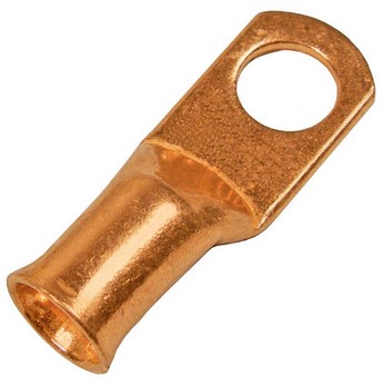 1/0 AWG SOLID COPPER CLOSED END TUBULAR 1/2" RING SOLDER OR CRIMP 15 PCS