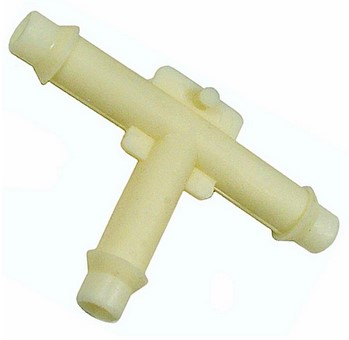 3/8" ID VACUUM TEE CONNECTOR HIGH IMPACT NYLON BARBED TO HOLD HOSE 5/PK